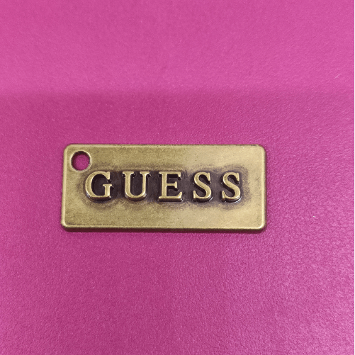 leather metal bag labels