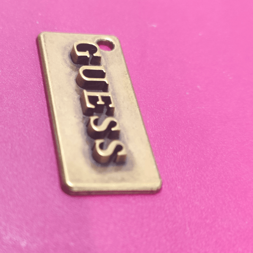 leather metal bag labels