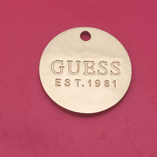 leather metal bag labels style