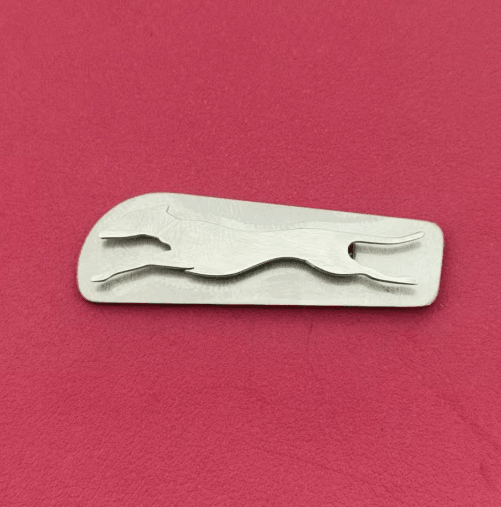 Silver metal bag labels