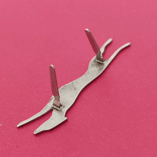 Silver metal bag labels