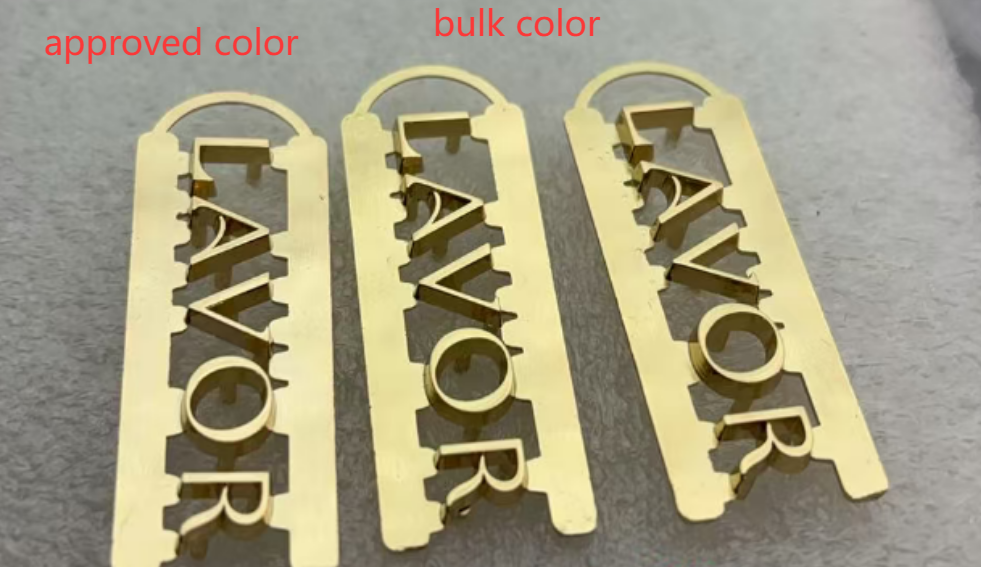 The compare of approved color and bulk color 