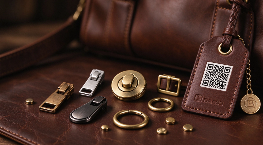 bag hardware with digital product passport QR code